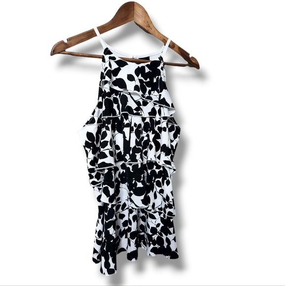 Worthington Tiered High Neck Ruffled Sleeveless Top - Picture 2 of 7